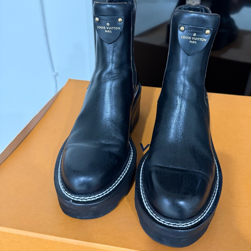 Louis Vuitton Black Leather Boots